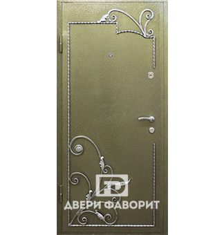 дверь металлическая с порошковым напылением и ковкой